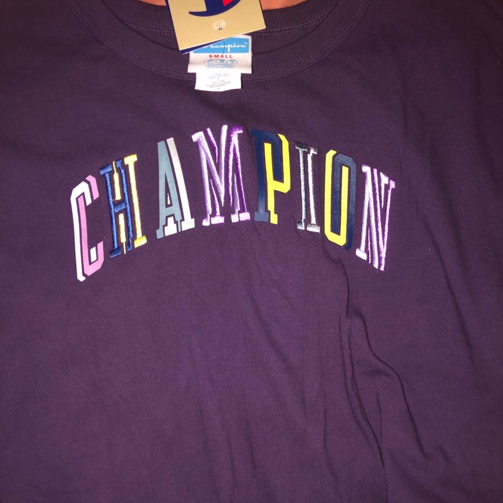 purple champion crop top